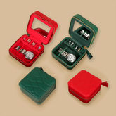 علبة سفر مضغوطة واحدة مع منظم مجوهرات مصغرة - حماية أنيقة